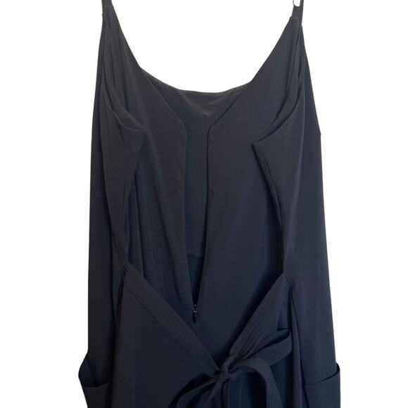 Athleta It's A Wrap Romper Wide Leg Jumpsuit Black Athletic Travel Plus Size 16 - Picture 6 of 13